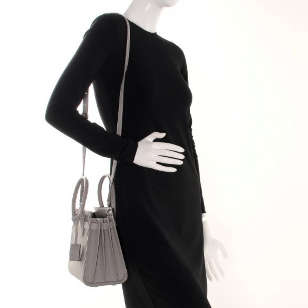 Saint Laurent Grained Calfskin Small Sac De Jour Grey - Picture 15 of 16
